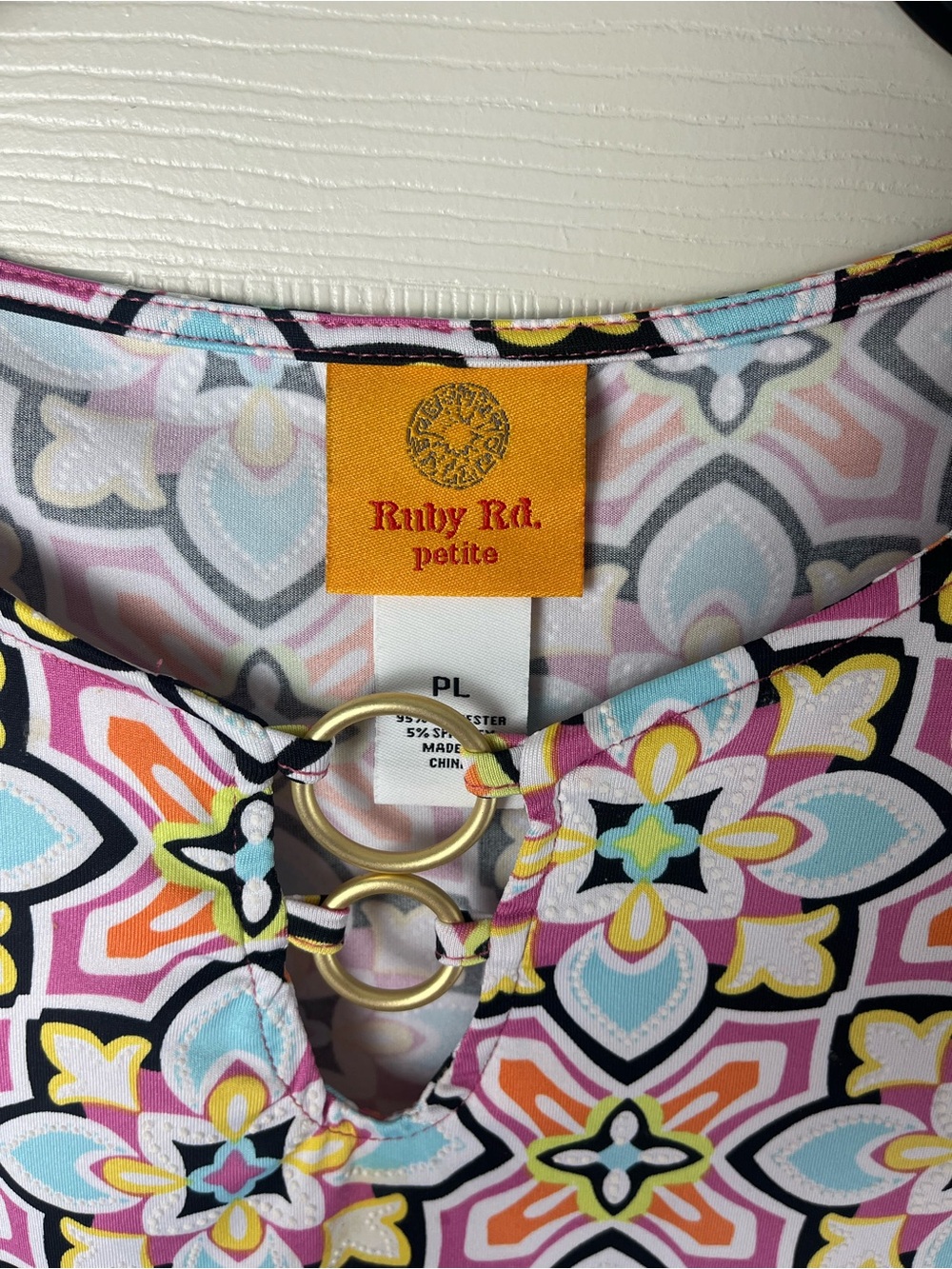 Ruby Rd. Pink Patterned Women's Top - Picture 2 of 4
